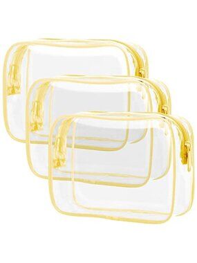 PACKISM Clear Toiletry Bag - 3 Pack TSA Approved Toiletry Bag Quart Size Bag,